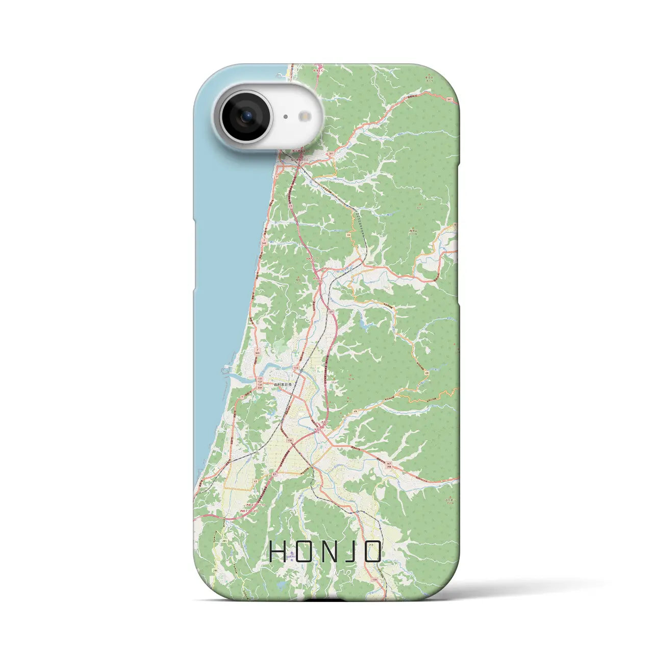 【本荘(秋田県)】地図柄iPhoneケース(バックカバータイプ)