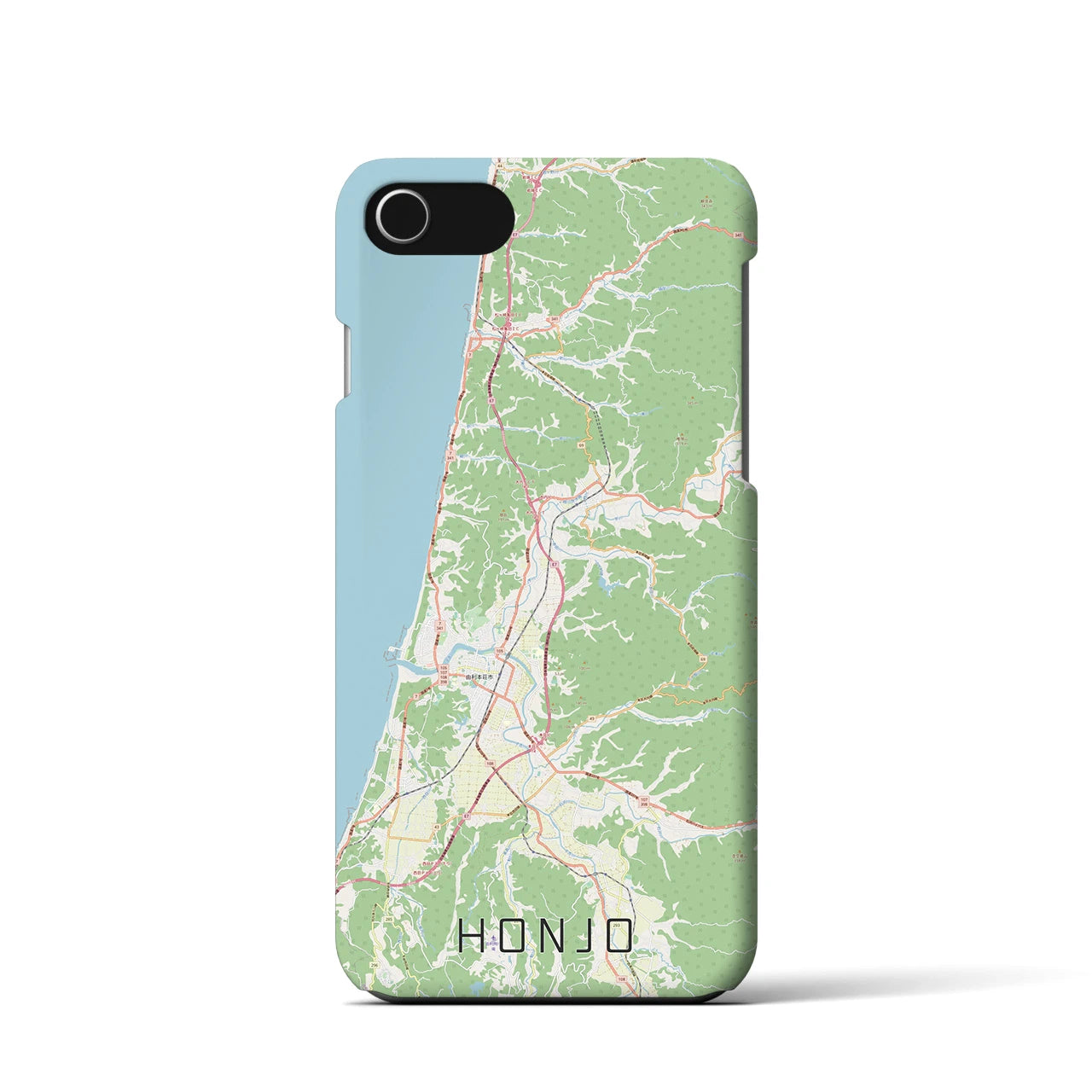 【本荘(秋田県)】地図柄iPhoneケース(バックカバータイプ)