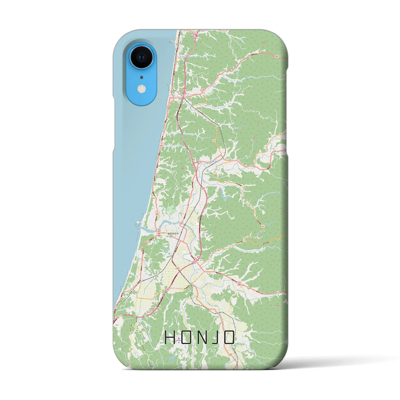 【本荘(秋田県)】地図柄iPhoneケース(バックカバータイプ)