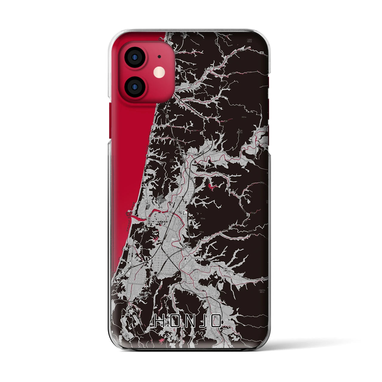 【本荘(秋田県)】地図柄iPhoneケース(クリアタイプ)