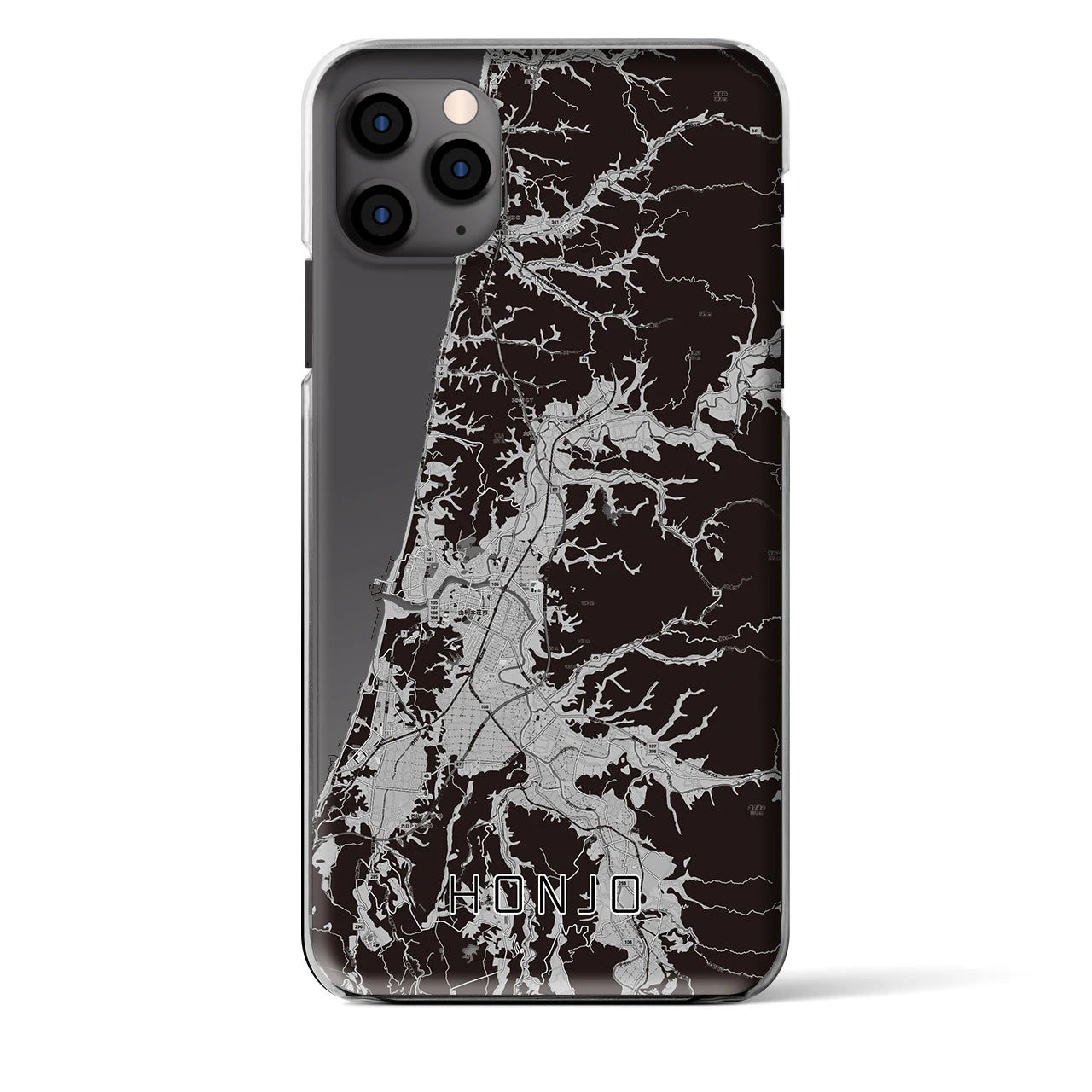 【本荘(秋田県)】地図柄iPhoneケース(クリアタイプ)
