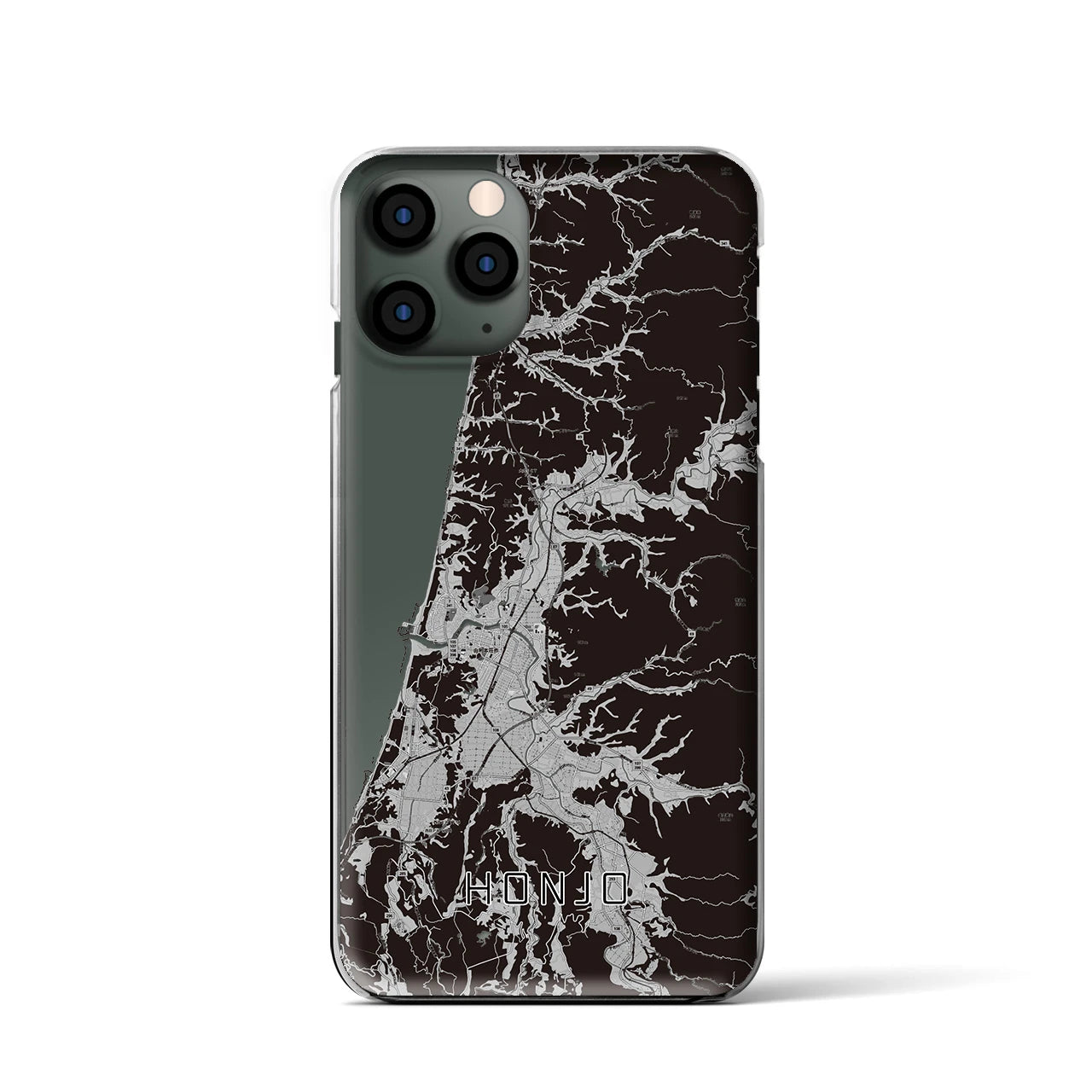 【本荘(秋田県)】地図柄iPhoneケース(クリアタイプ)