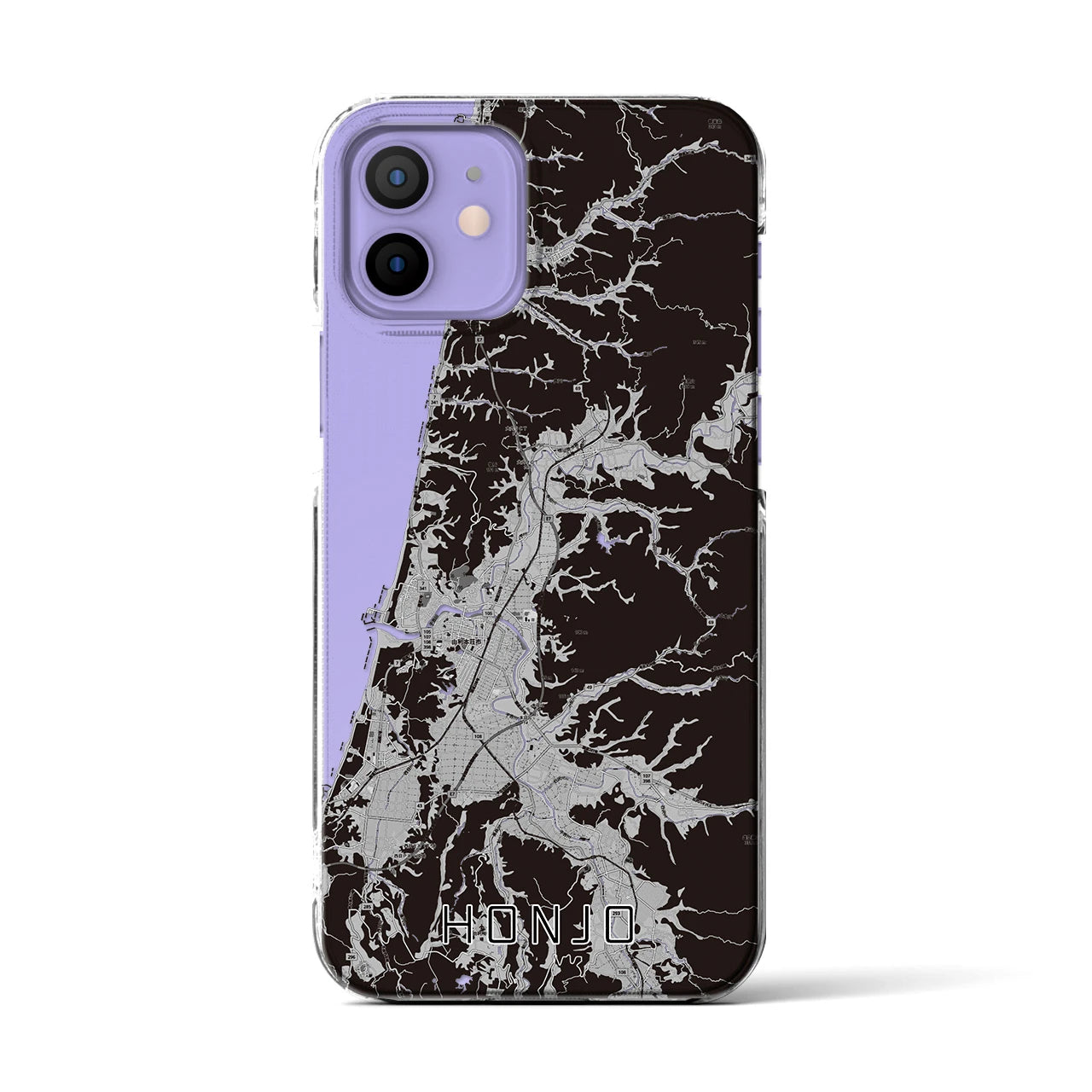 【本荘(秋田県)】地図柄iPhoneケース(クリアタイプ)