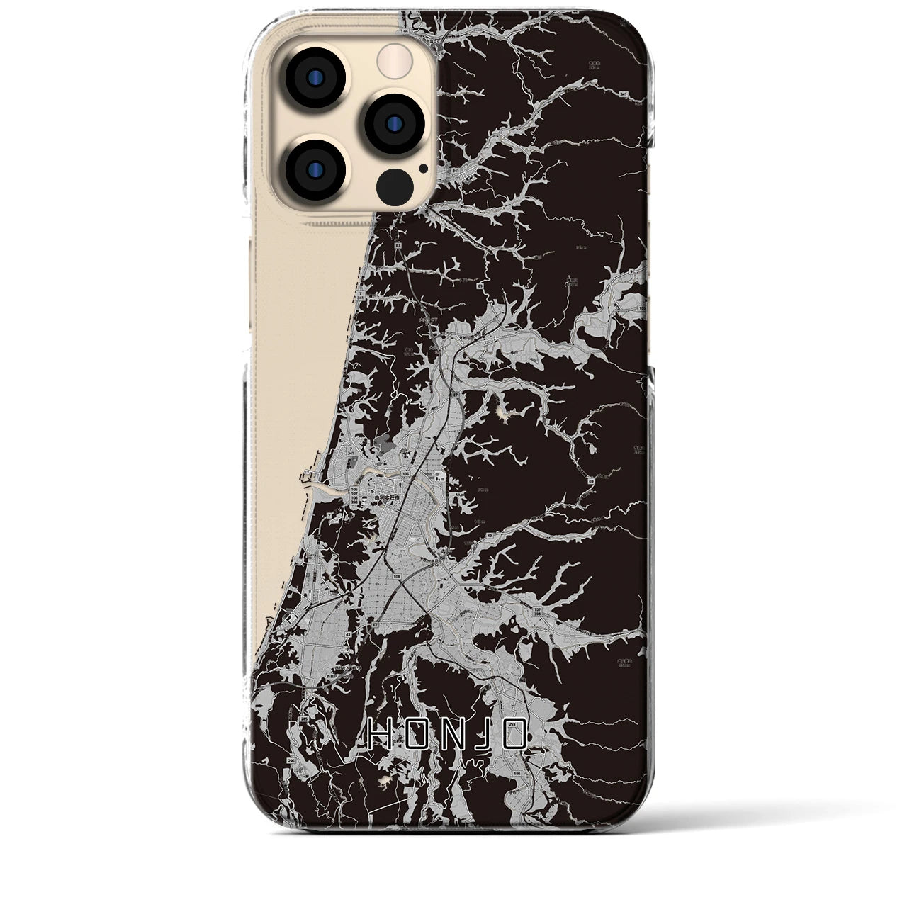 【本荘(秋田県)】地図柄iPhoneケース(クリアタイプ)