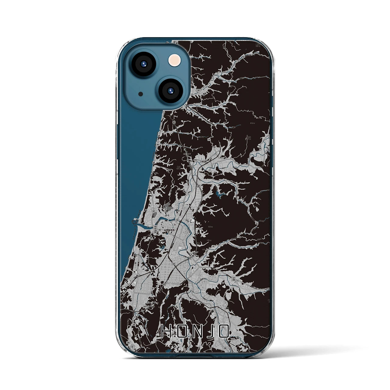 【本荘(秋田県)】地図柄iPhoneケース(クリアタイプ)