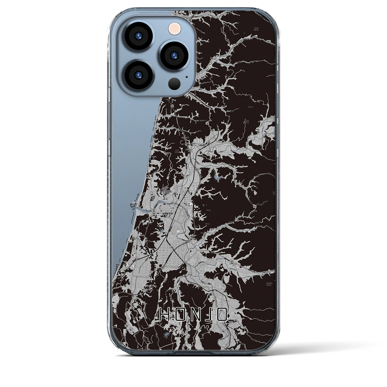 【本荘(秋田県)】地図柄iPhoneケース(クリアタイプ)