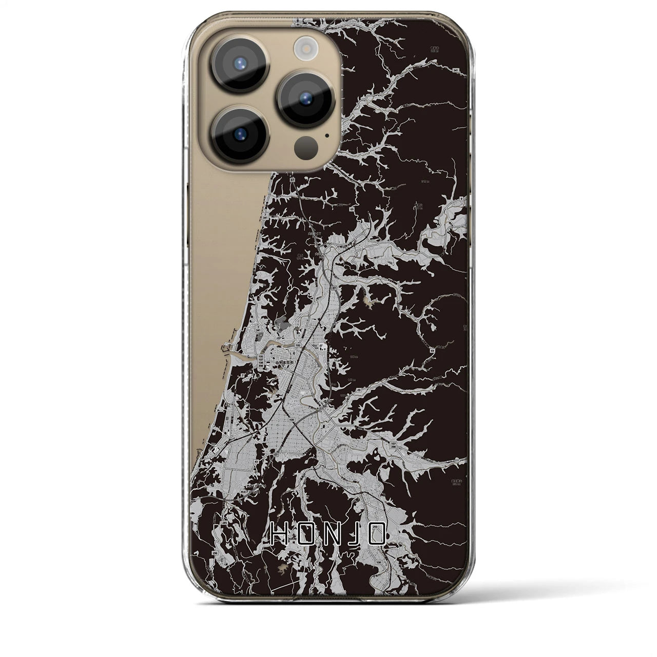 【本荘(秋田県)】地図柄iPhoneケース(クリアタイプ)
