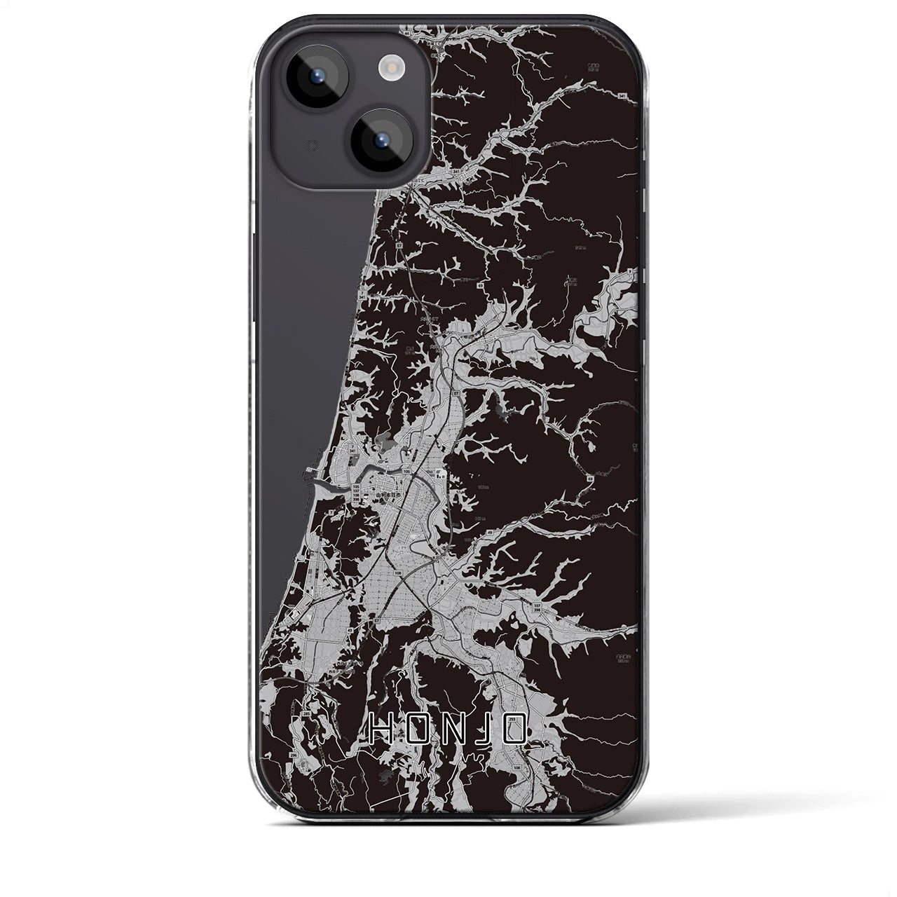 【本荘(秋田県)】地図柄iPhoneケース(クリアタイプ)