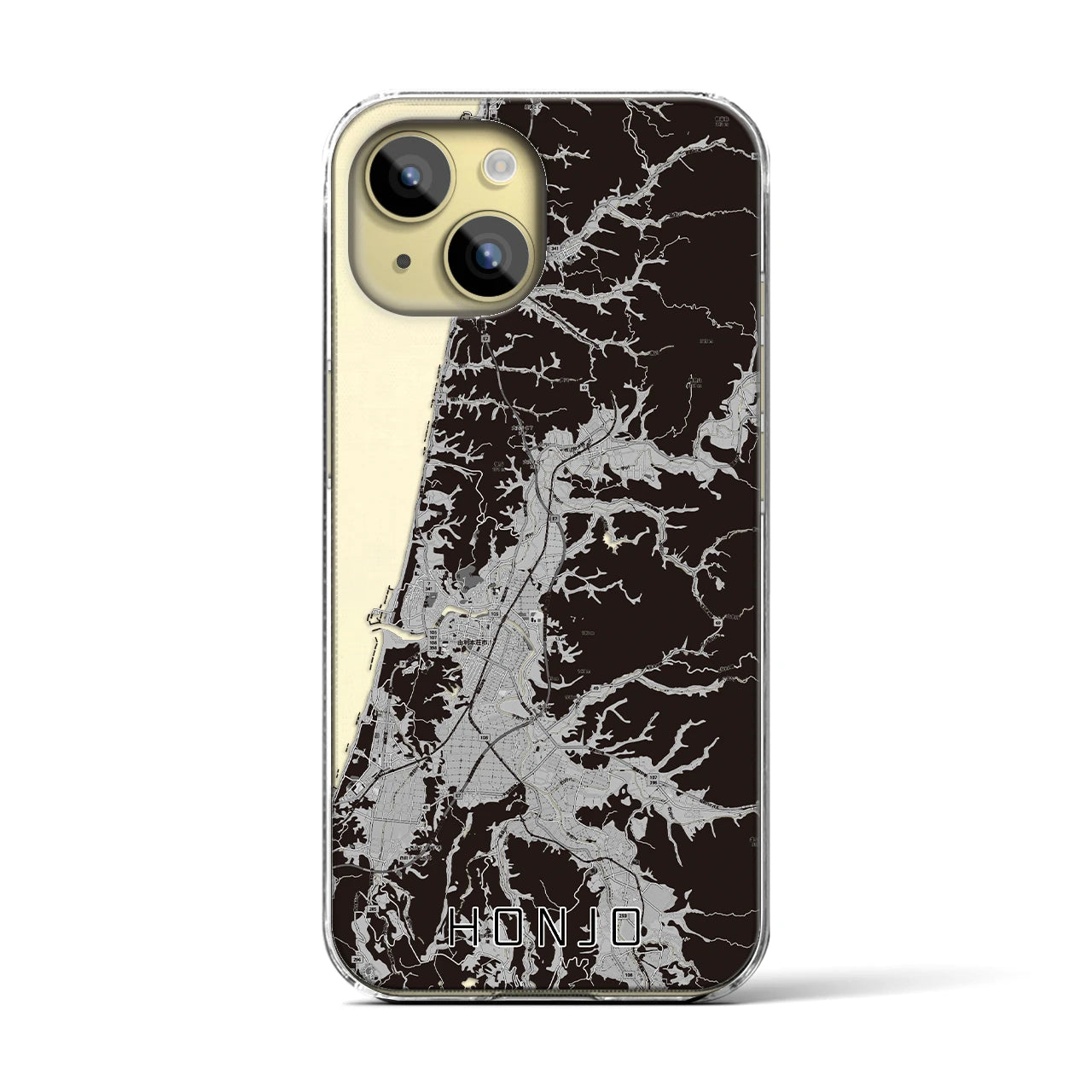 【本荘(秋田県)】地図柄iPhoneケース(クリアタイプ)