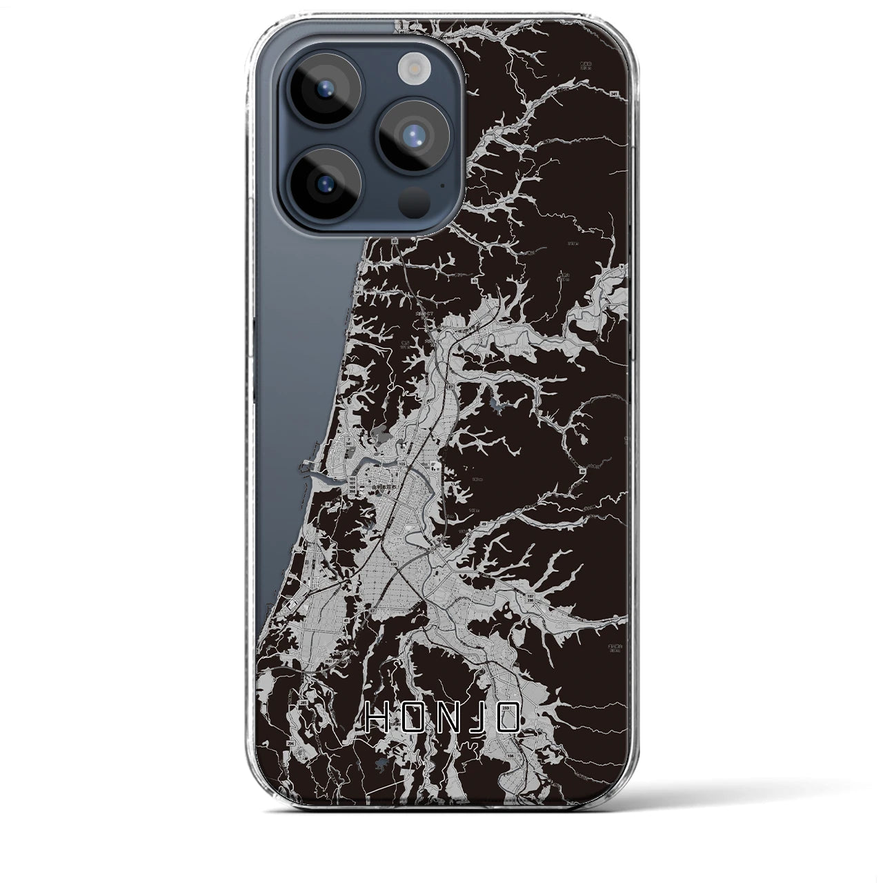 【本荘(秋田県)】地図柄iPhoneケース(クリアタイプ)