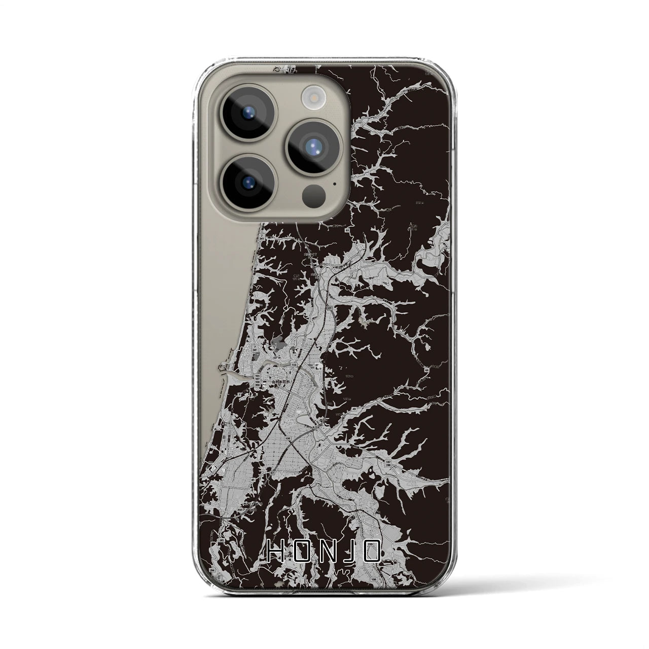 【本荘(秋田県)】地図柄iPhoneケース(クリアタイプ)
