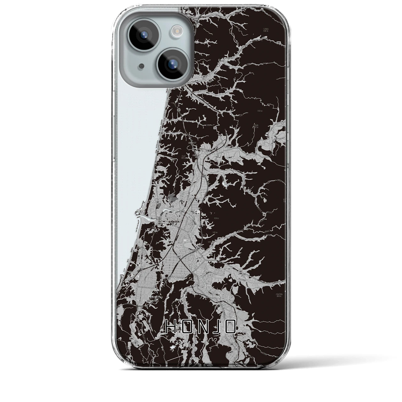 【本荘(秋田県)】地図柄iPhoneケース(クリアタイプ)