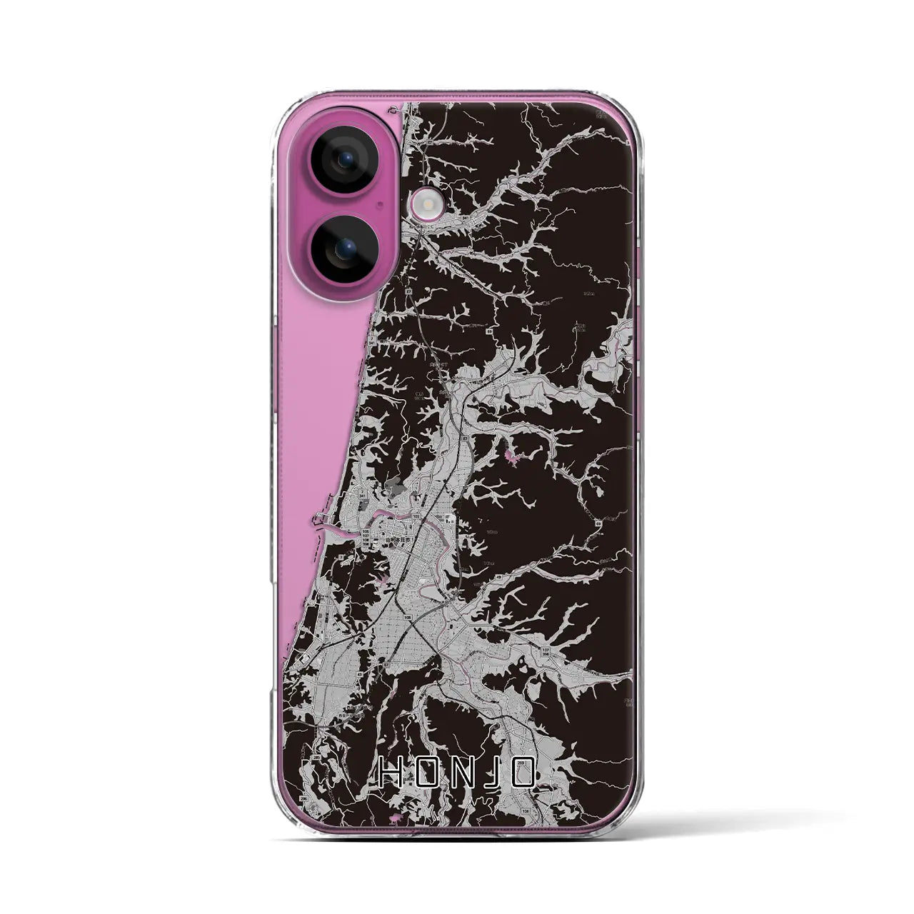 【本荘(秋田県)】地図柄iPhoneケース(クリアタイプ)