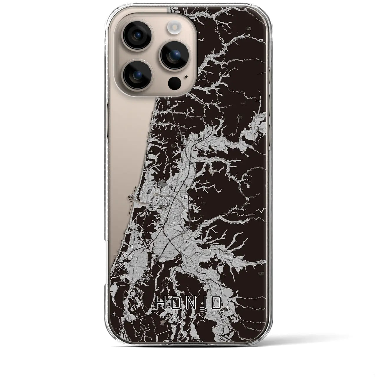 【本荘(秋田県)】地図柄iPhoneケース(クリアタイプ)