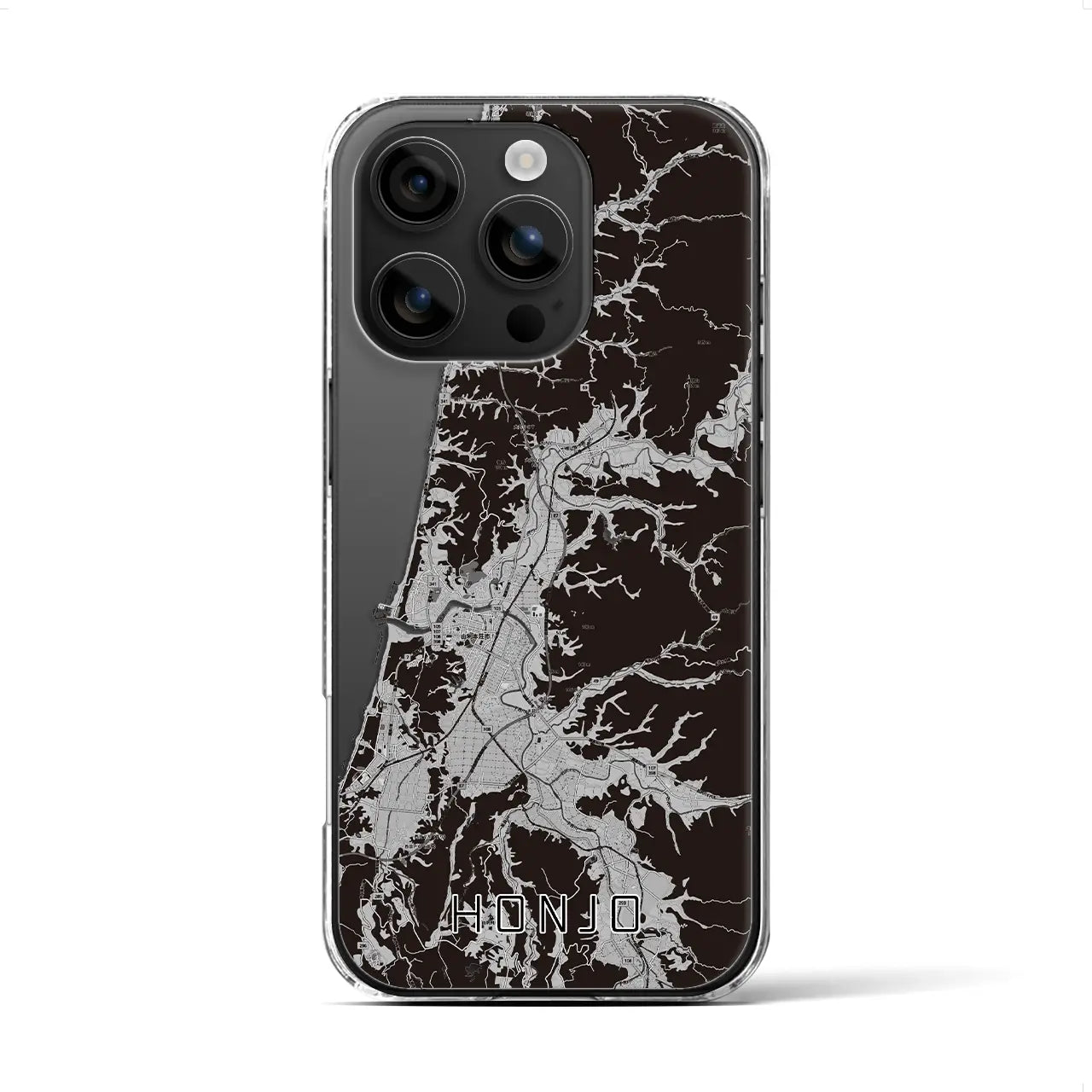 【本荘(秋田県)】地図柄iPhoneケース(クリアタイプ)