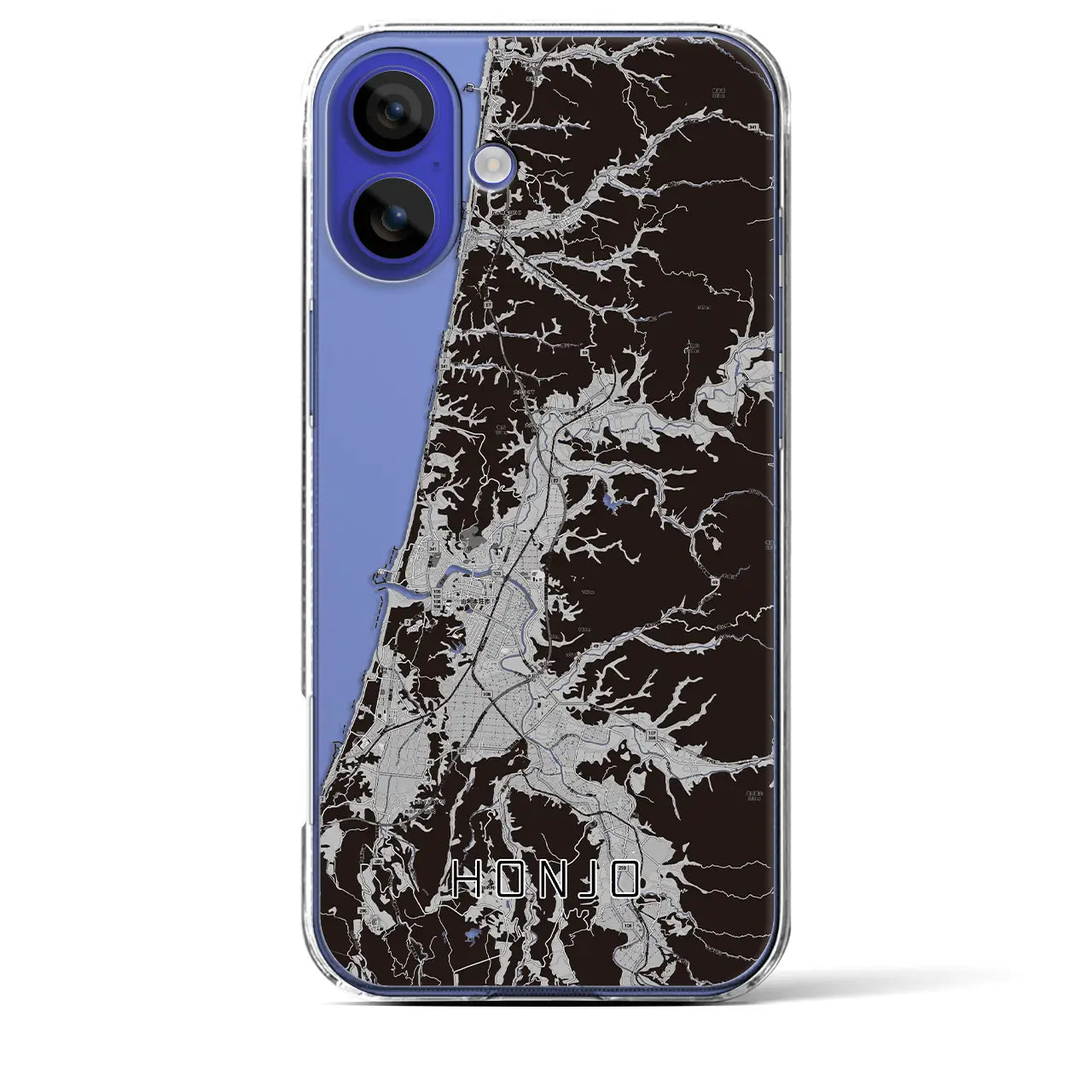 【本荘(秋田県)】地図柄iPhoneケース(クリアタイプ)