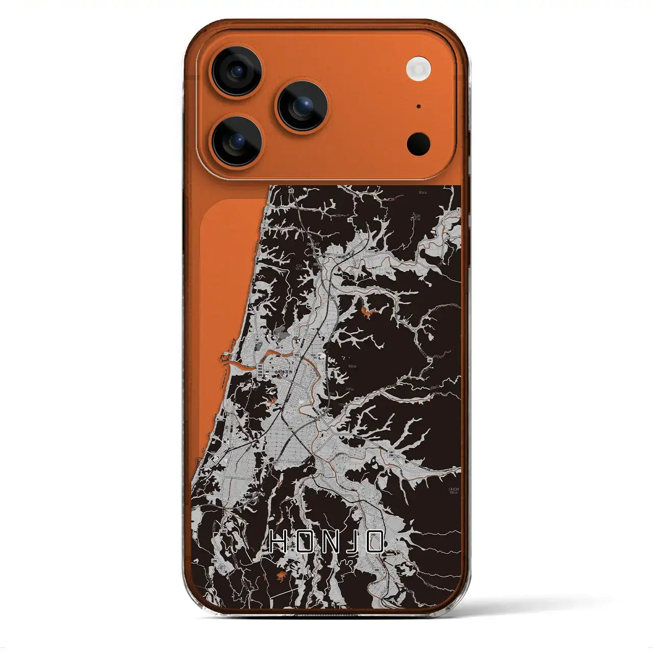 【本荘(秋田県)】地図柄iPhoneケース(クリアタイプ)