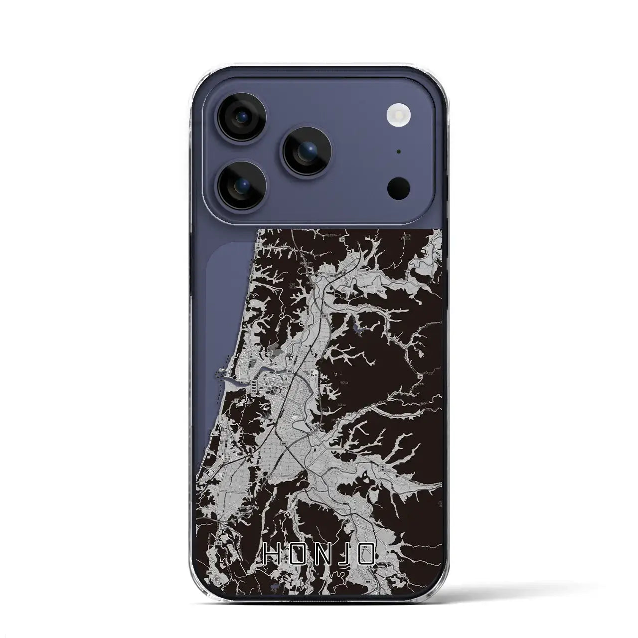 【本荘(秋田県)】地図柄iPhoneケース(クリアタイプ)