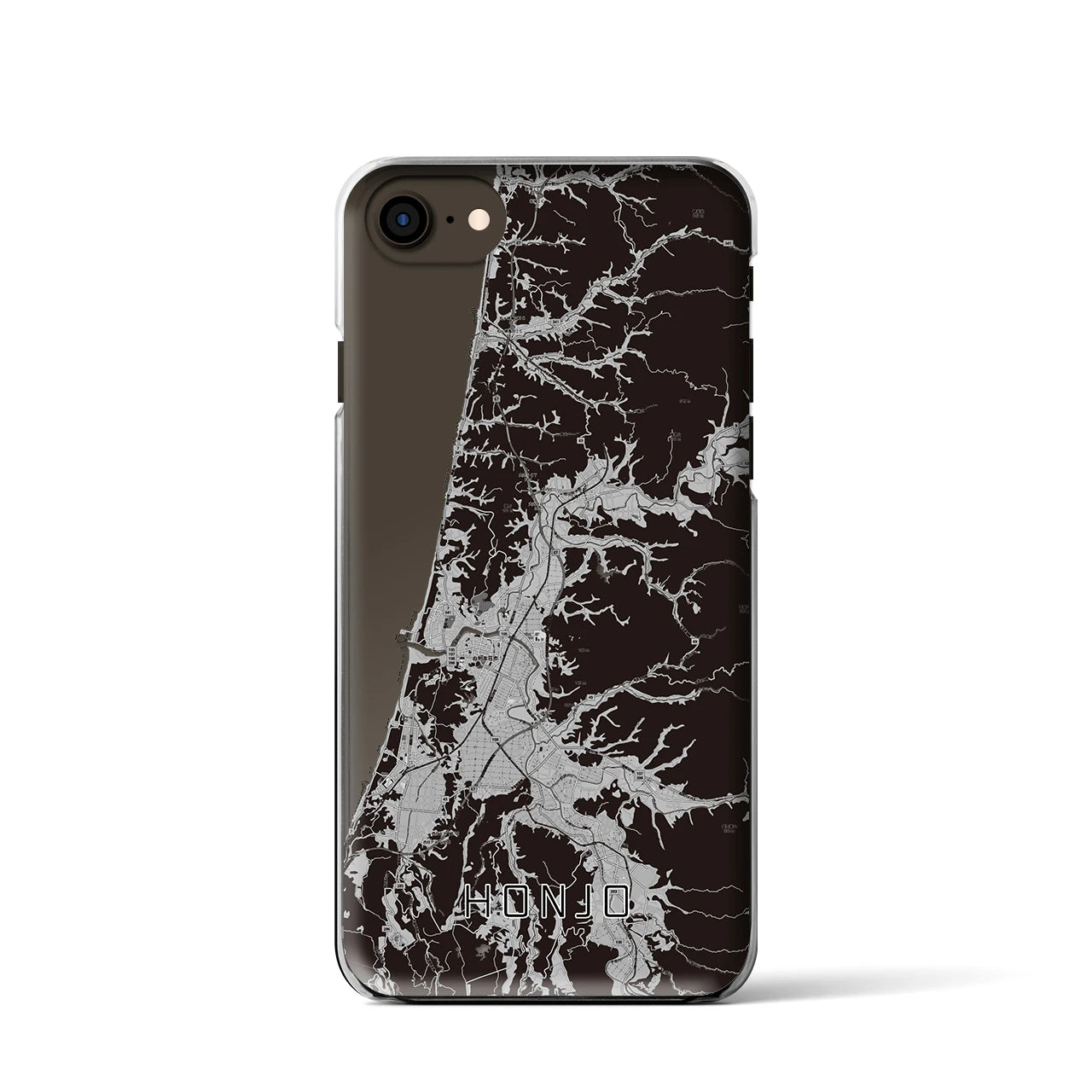 【本荘(秋田県)】地図柄iPhoneケース(クリアタイプ)