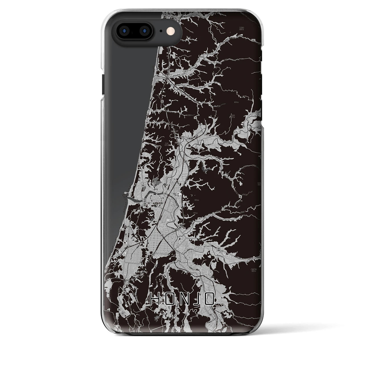 【本荘(秋田県)】地図柄iPhoneケース(クリアタイプ)