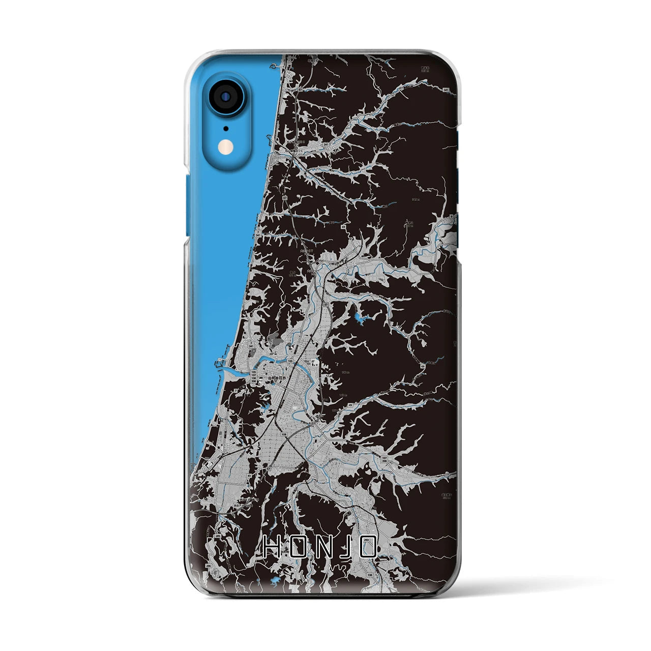 【本荘(秋田県)】地図柄iPhoneケース(クリアタイプ)