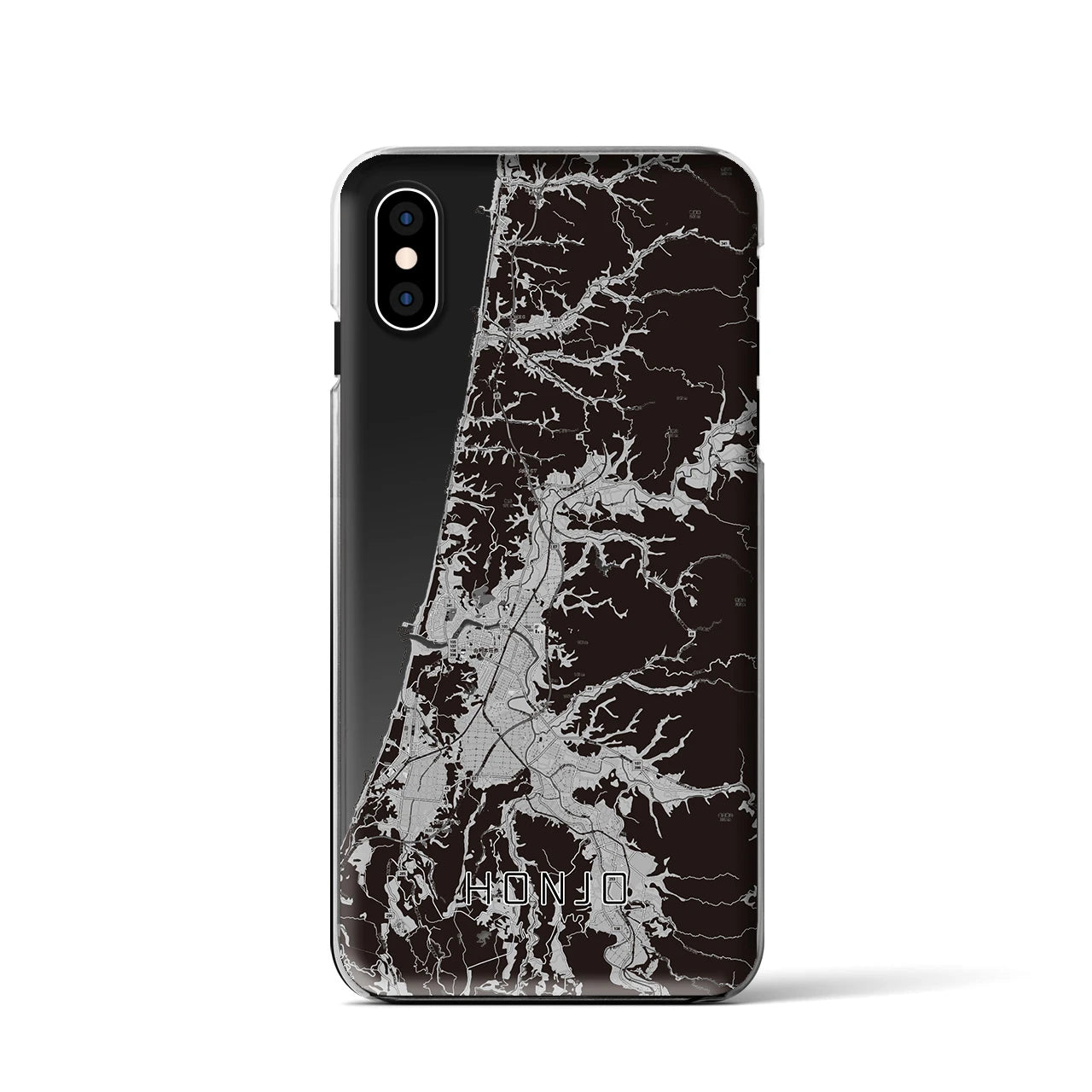 【本荘(秋田県)】地図柄iPhoneケース(クリアタイプ)