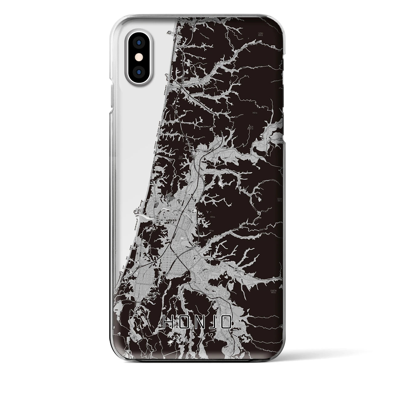 【本荘(秋田県)】地図柄iPhoneケース(クリアタイプ)