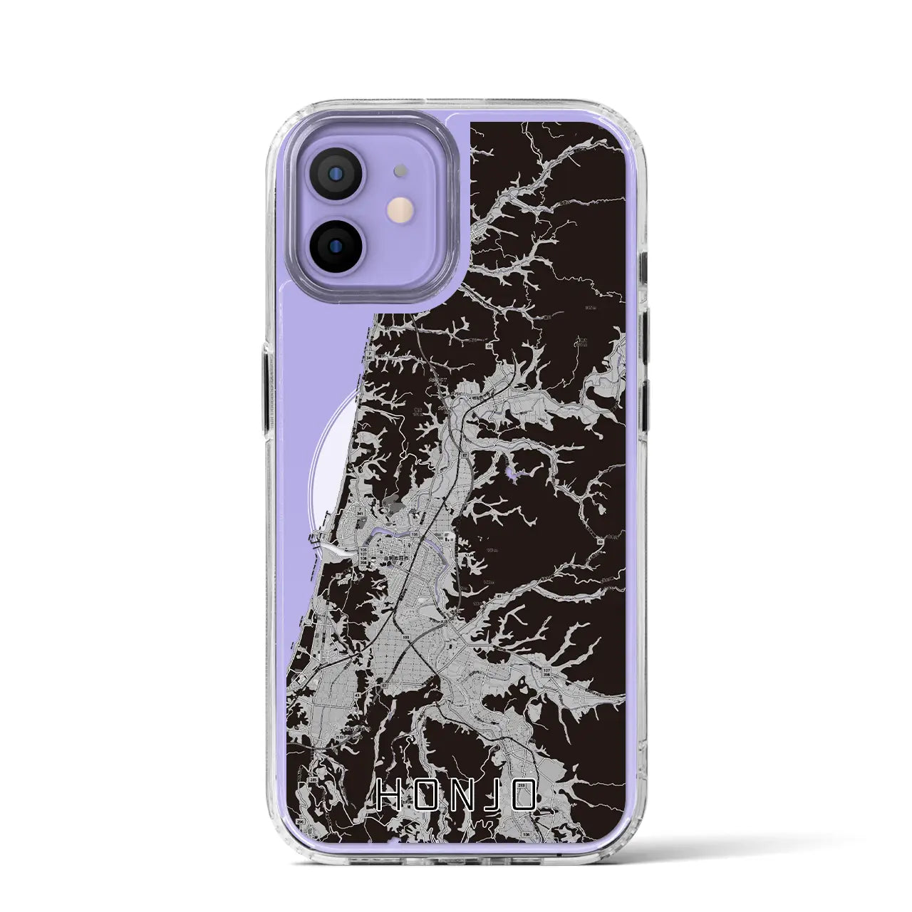 【本荘(秋田県)】地図柄iPhoneケース(MagSafeタイプ)