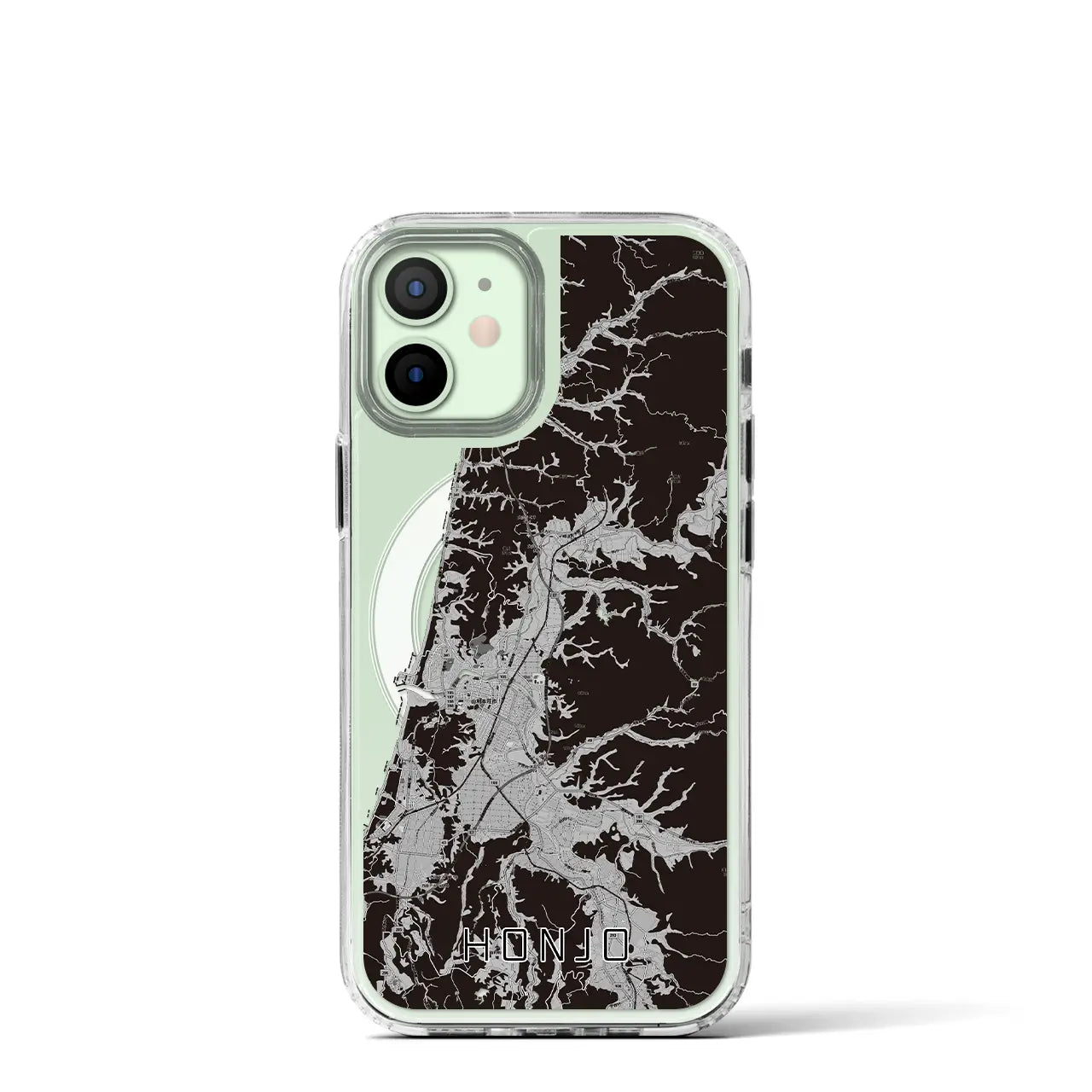 【本荘(秋田県)】地図柄iPhoneケース(MagSafeタイプ)