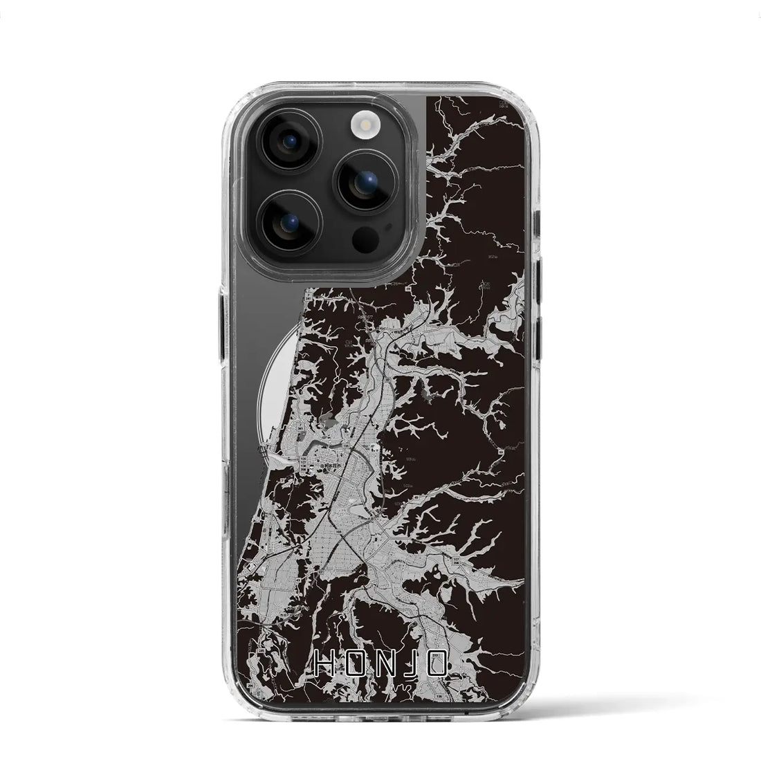 【本荘(秋田県)】地図柄iPhoneケース(MagSafeタイプ)