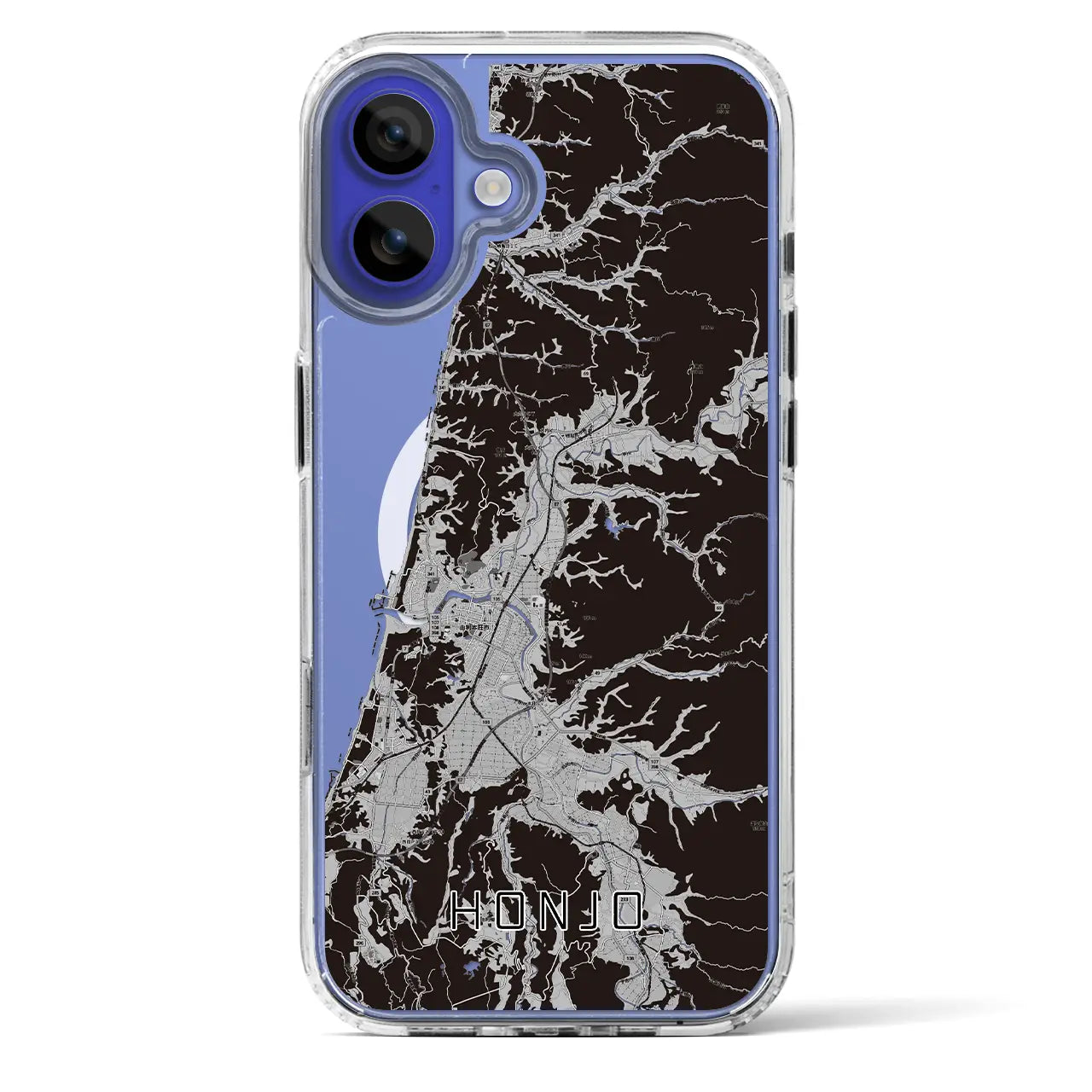 【本荘(秋田県)】地図柄iPhoneケース(MagSafeタイプ)