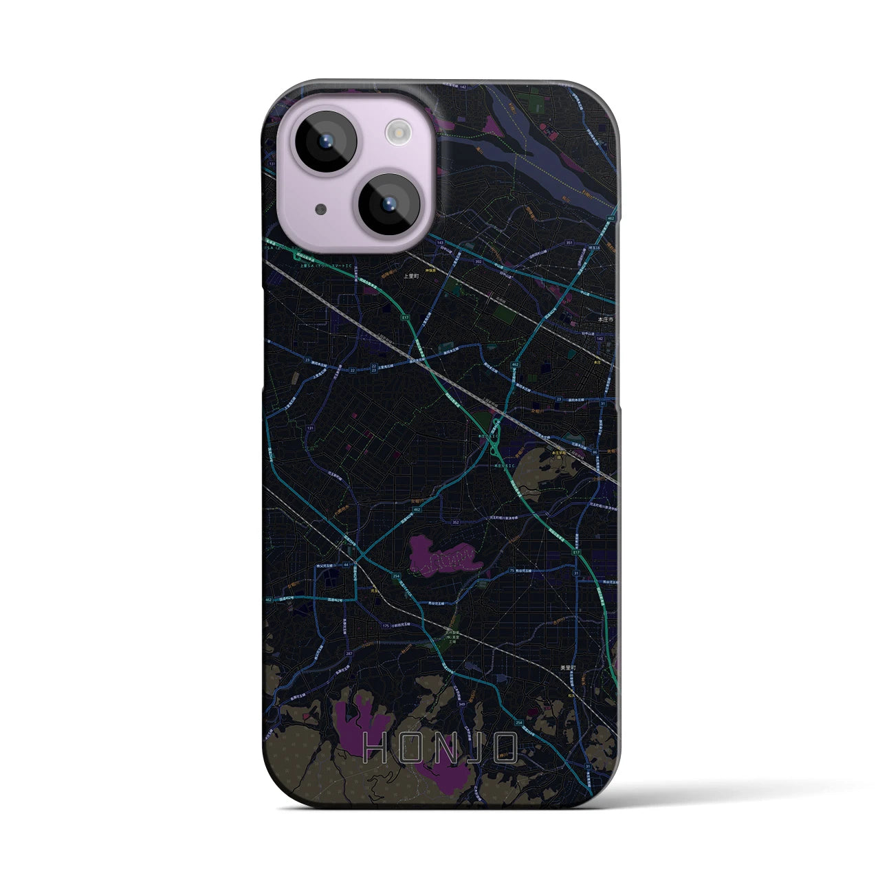 【本庄(埼玉県)】地図柄iPhoneケース(バックカバータイプ)