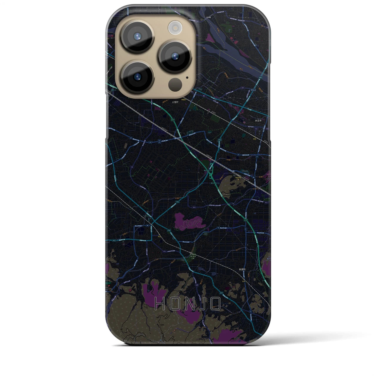 【本庄(埼玉県)】地図柄iPhoneケース(バックカバータイプ)