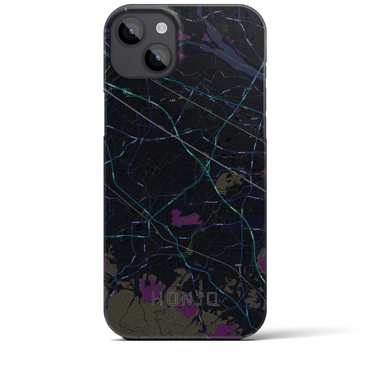 【本庄(埼玉県)】地図柄iPhoneケース(バックカバータイプ)