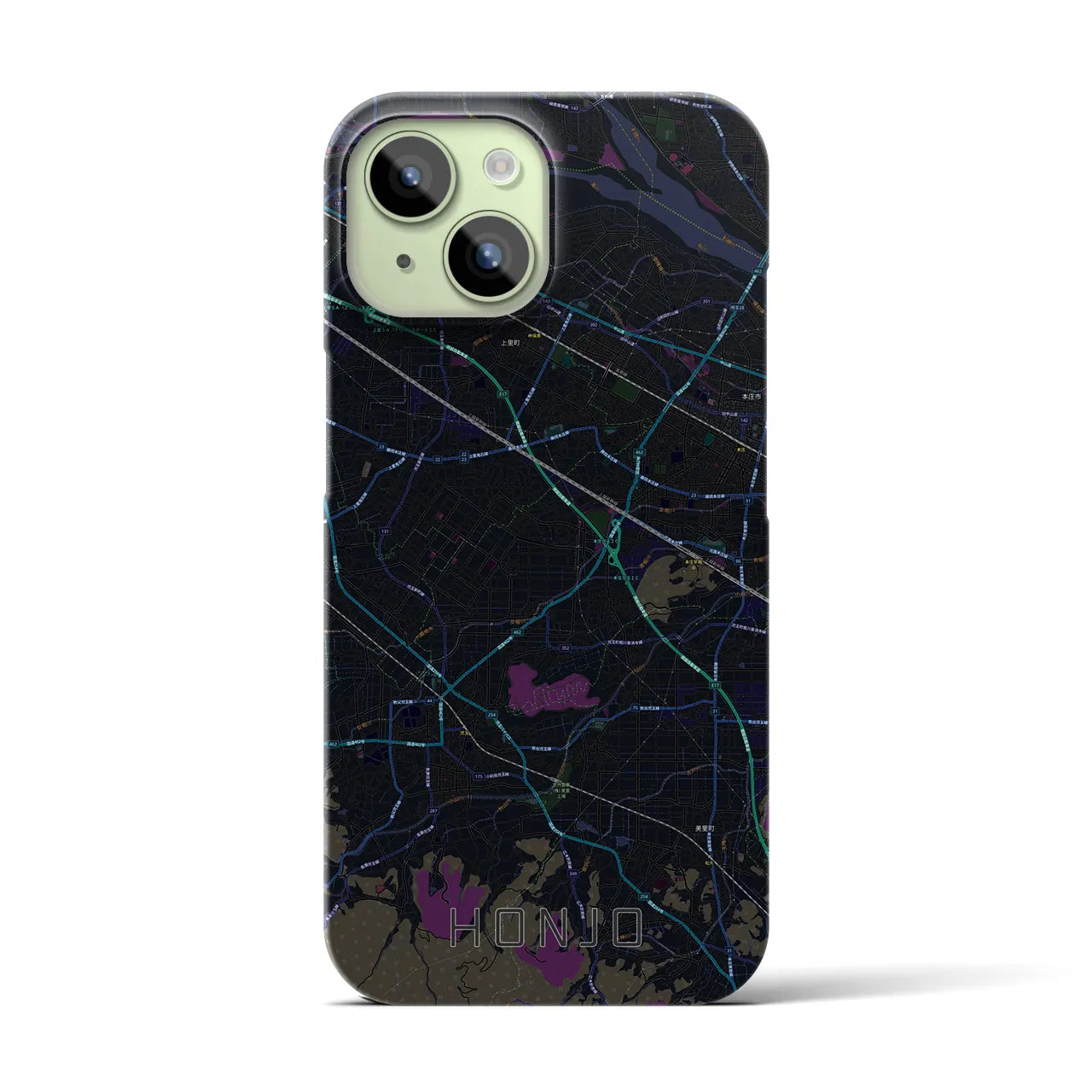 【本庄(埼玉県)】地図柄iPhoneケース(バックカバータイプ)