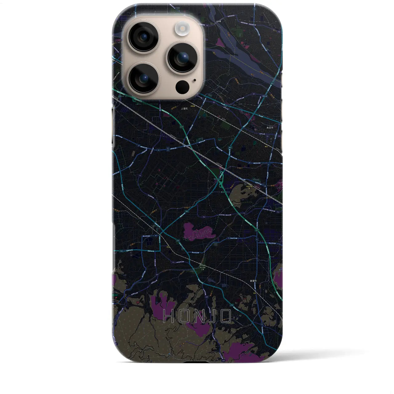 【本庄(埼玉県)】地図柄iPhoneケース(バックカバータイプ)