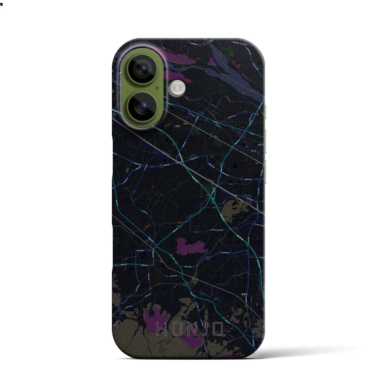 【本庄(埼玉県)】地図柄iPhoneケース(バックカバータイプ)