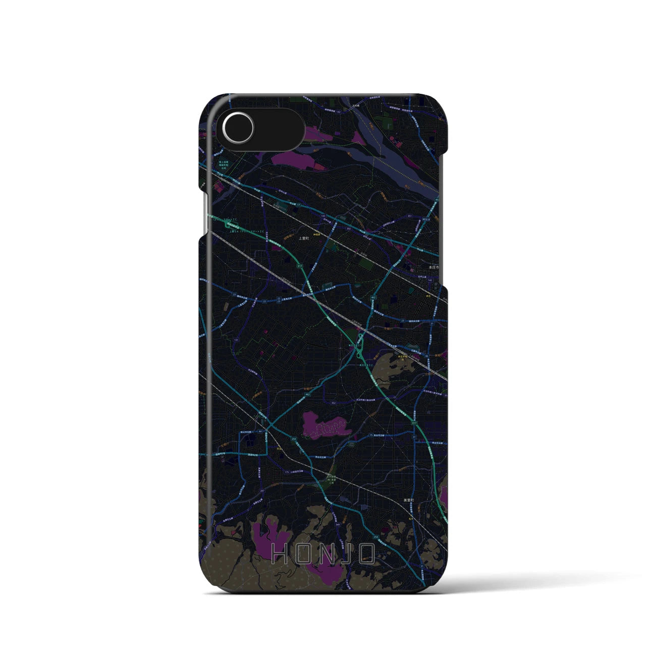 【本庄(埼玉県)】地図柄iPhoneケース(バックカバータイプ)