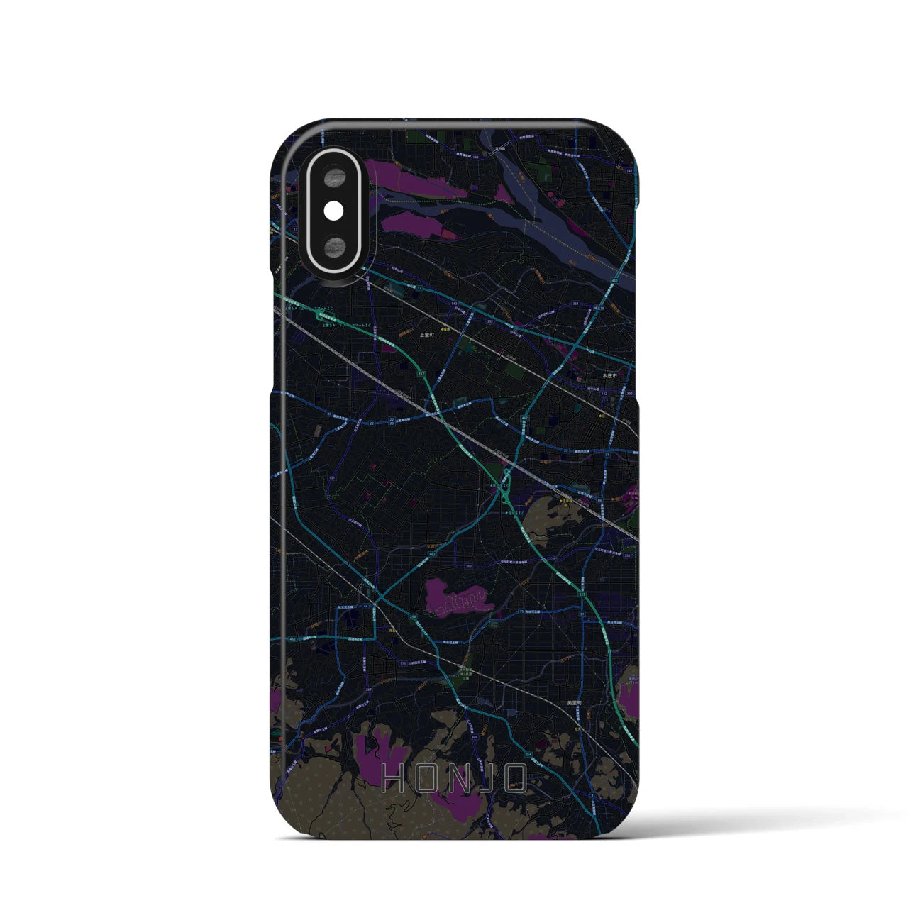 【本庄(埼玉県)】地図柄iPhoneケース(バックカバータイプ)