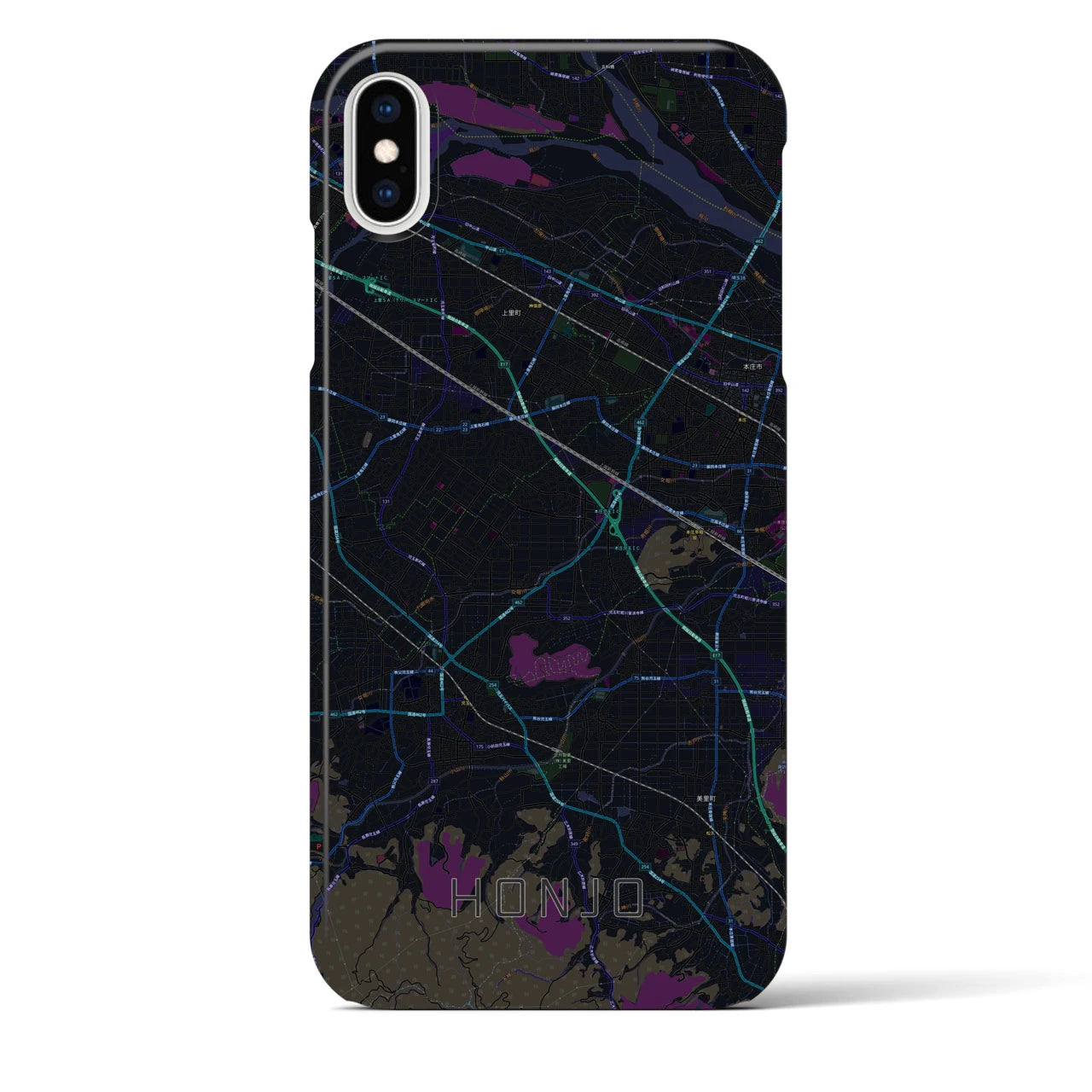 【本庄(埼玉県)】地図柄iPhoneケース(バックカバータイプ)