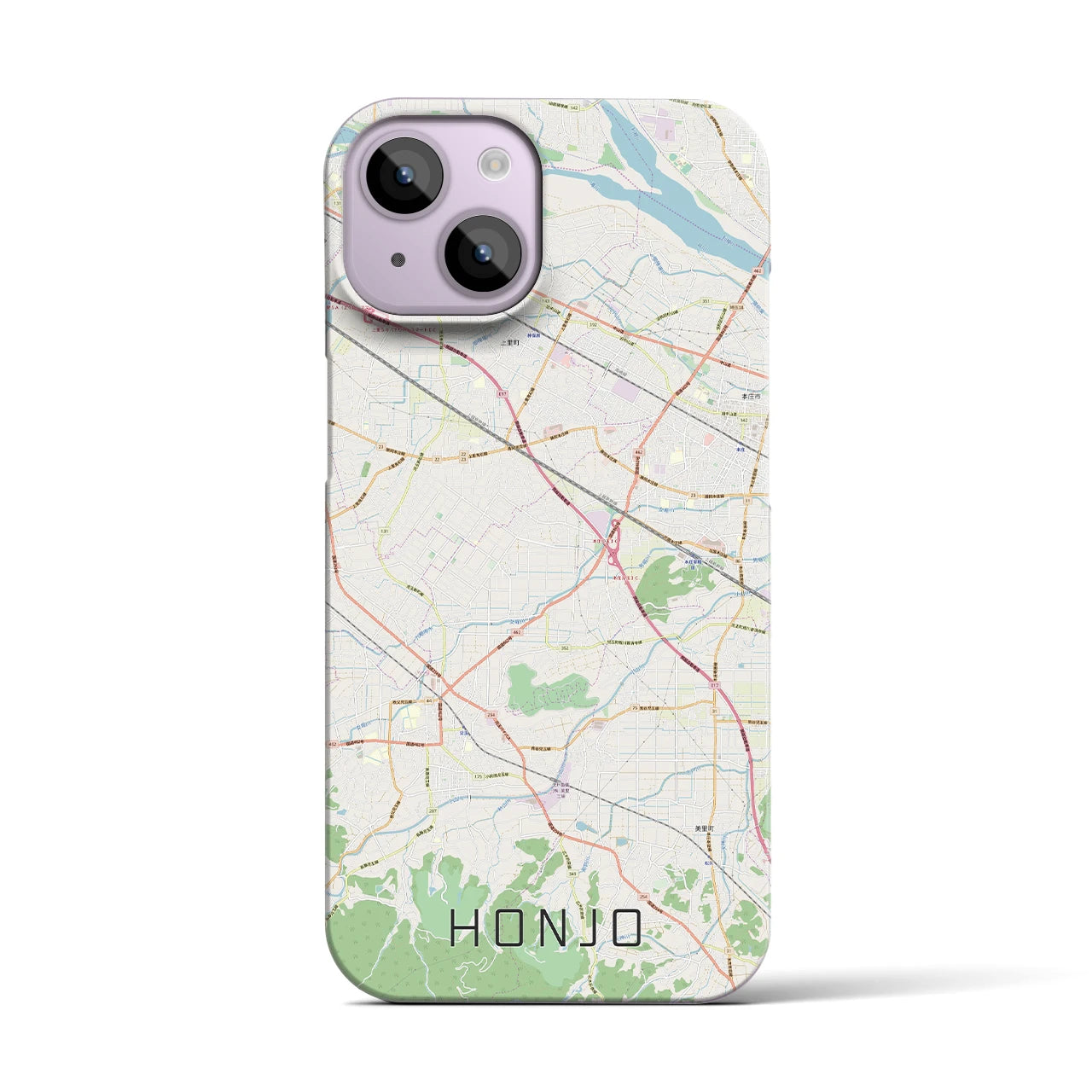 【本庄(埼玉県)】地図柄iPhoneケース(バックカバータイプ)