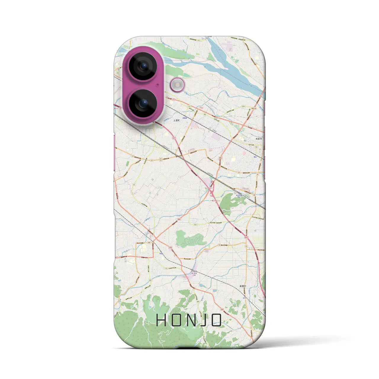 【本庄(埼玉県)】地図柄iPhoneケース(バックカバータイプ)