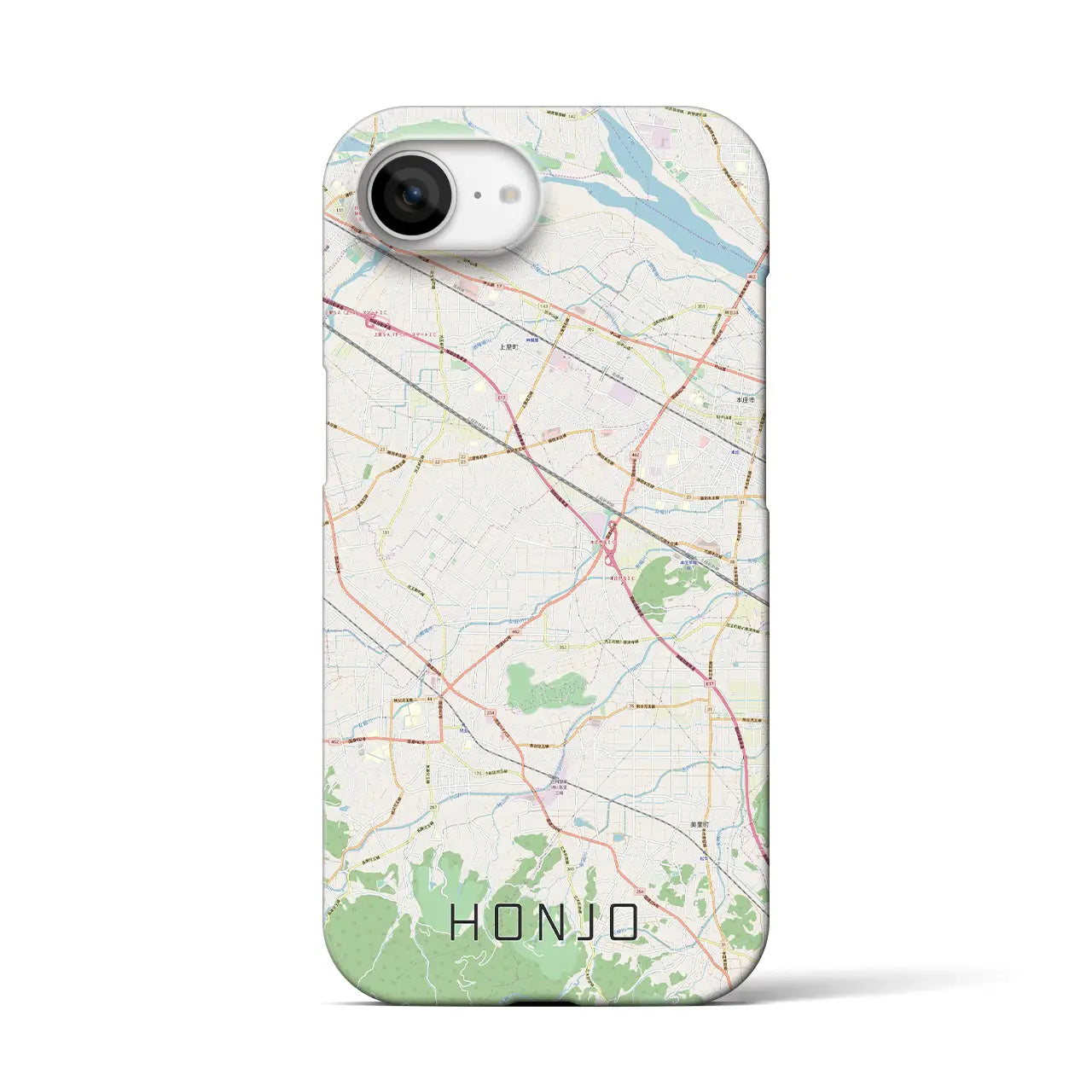 【本庄(埼玉県)】地図柄iPhoneケース(バックカバータイプ)