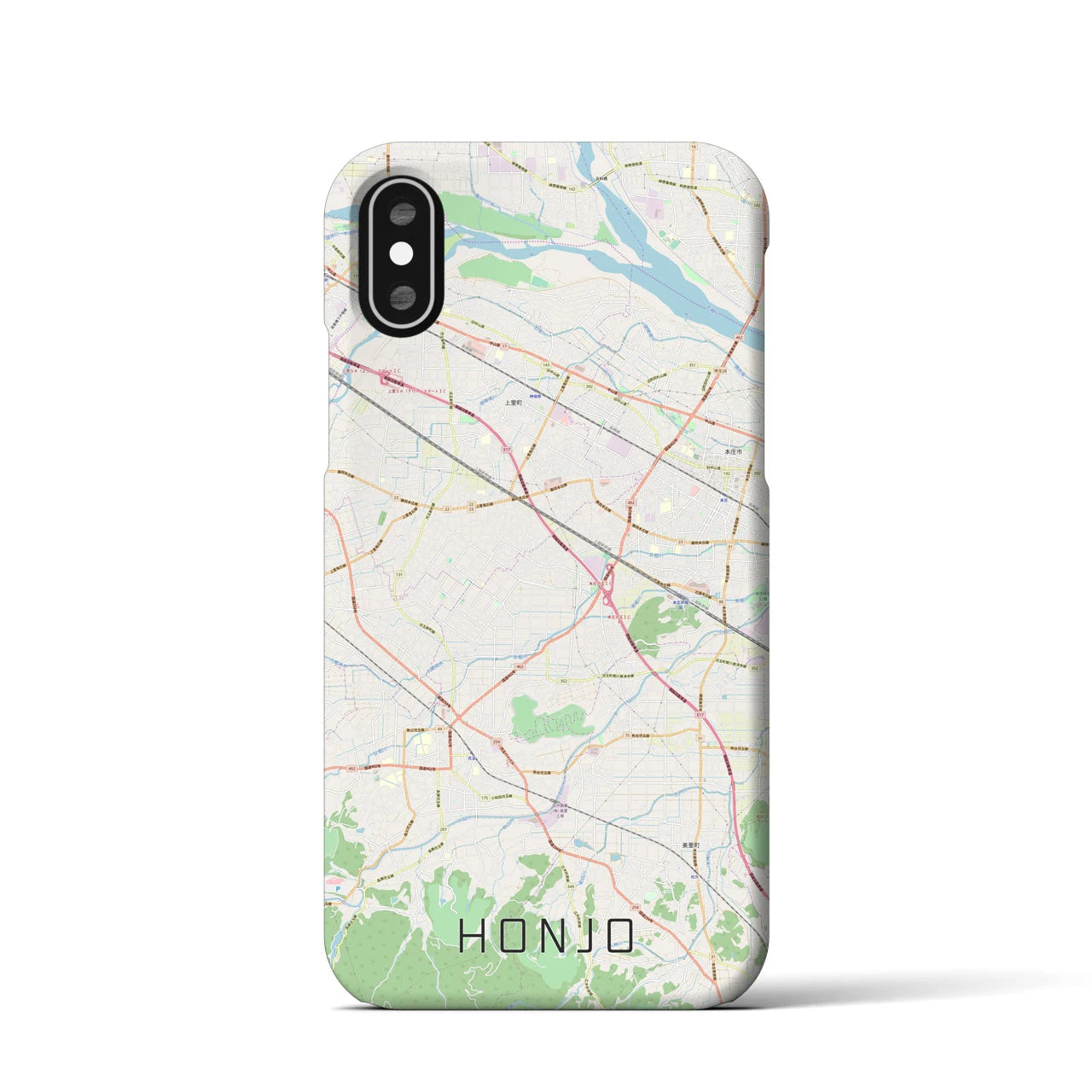 【本庄(埼玉県)】地図柄iPhoneケース(バックカバータイプ)