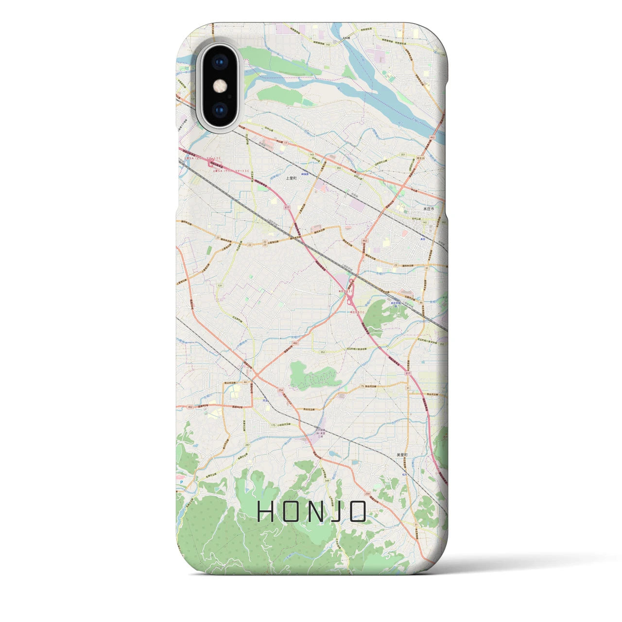 【本庄(埼玉県)】地図柄iPhoneケース(バックカバータイプ)