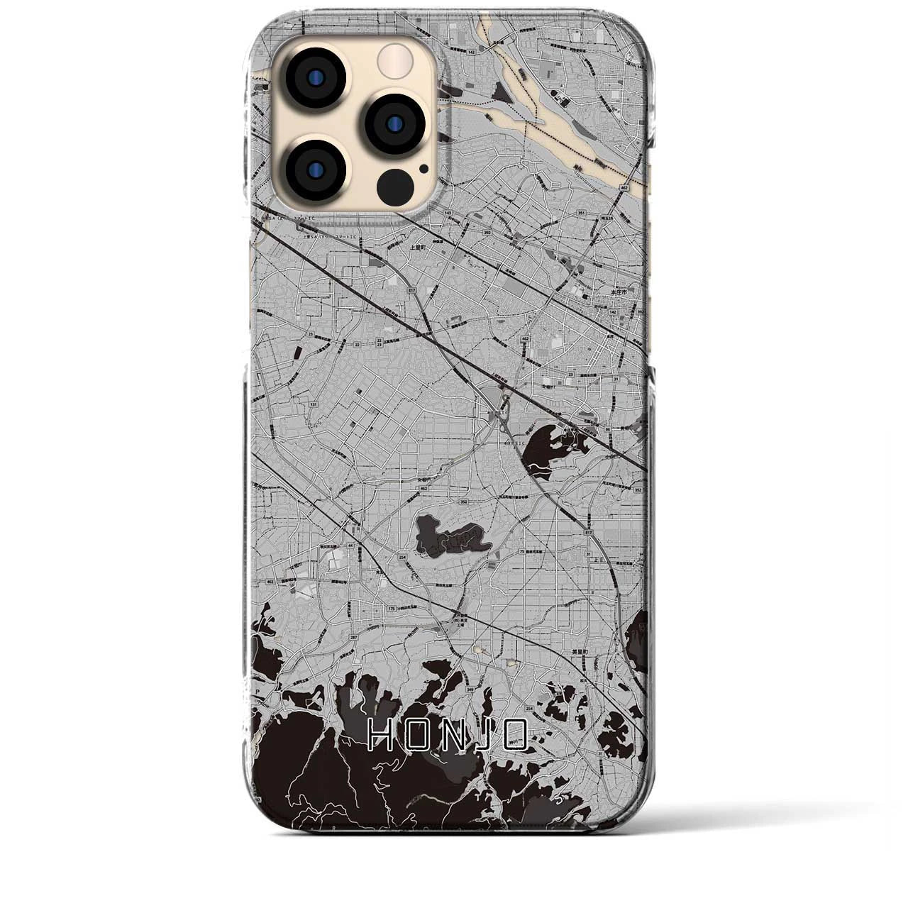 【本庄(埼玉県)】地図柄iPhoneケース(クリアタイプ)