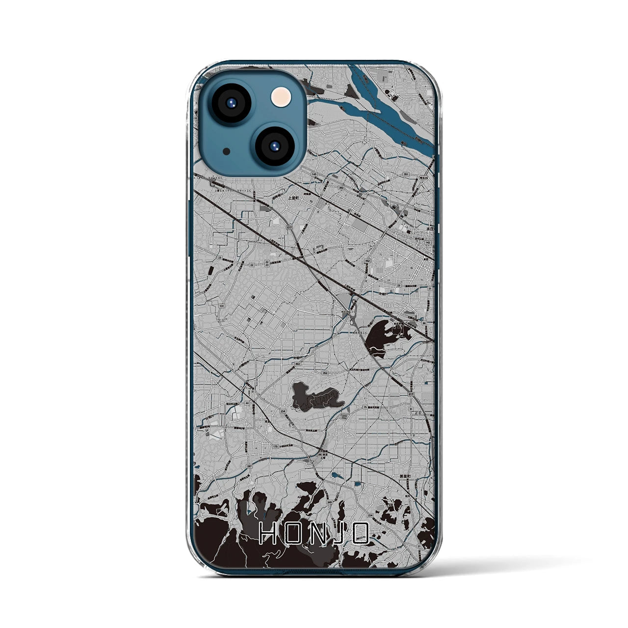 【本庄(埼玉県)】地図柄iPhoneケース(クリアタイプ)