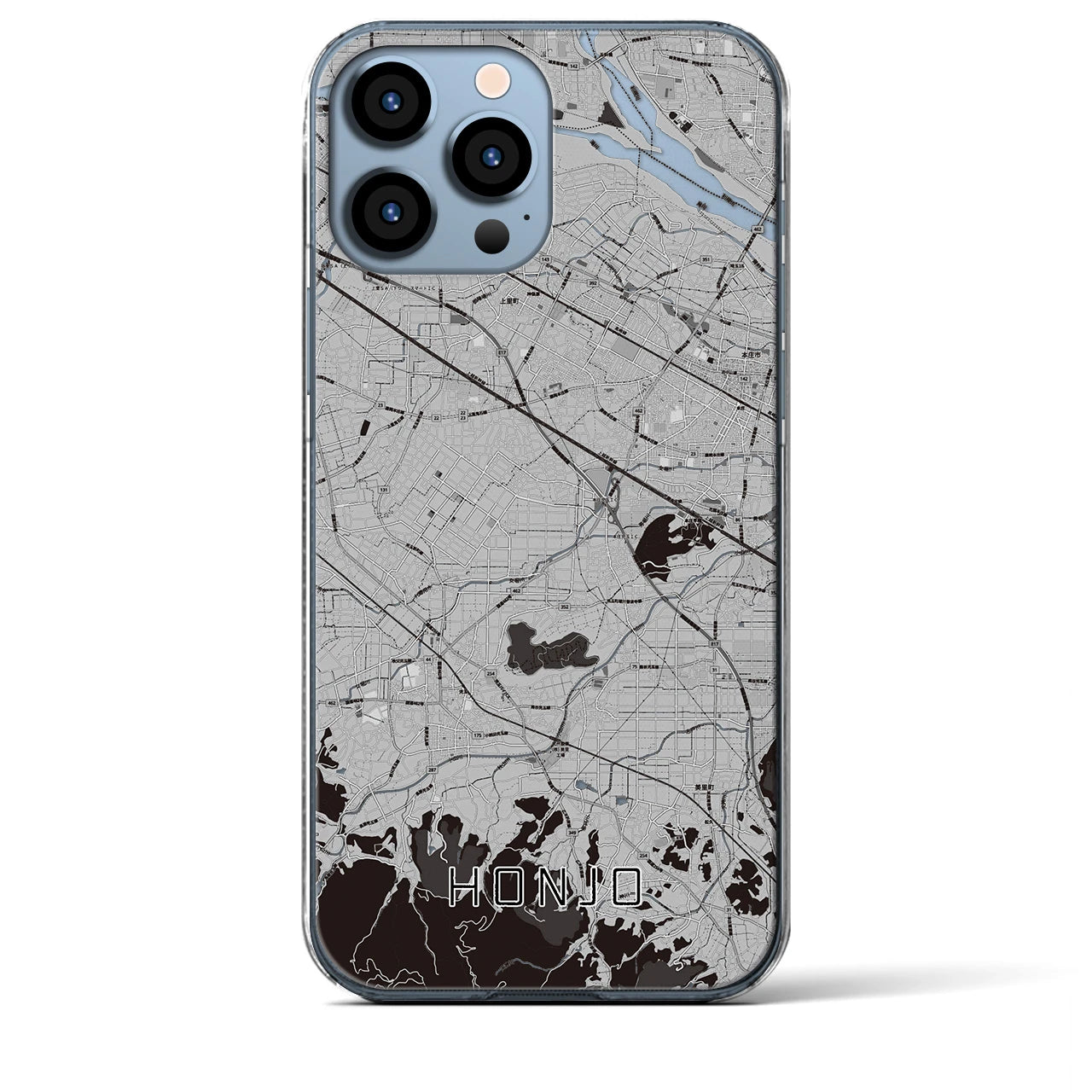 【本庄(埼玉県)】地図柄iPhoneケース(クリアタイプ)