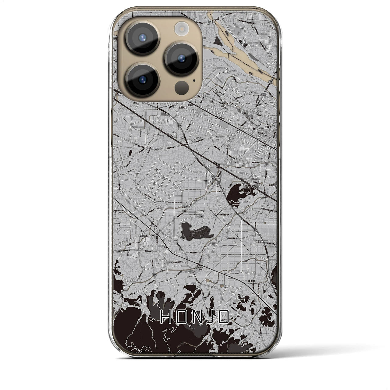 【本庄(埼玉県)】地図柄iPhoneケース(クリアタイプ)