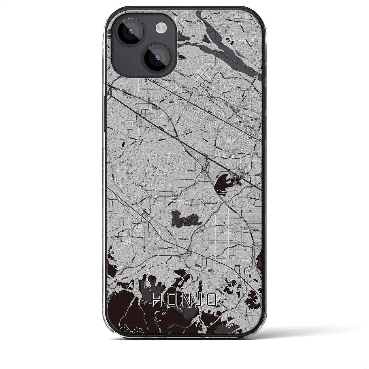 【本庄(埼玉県)】地図柄iPhoneケース(クリアタイプ)